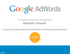 Berliyanto - Adwords Qualified Infovidual
