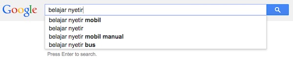 Tampilan Google Suggest