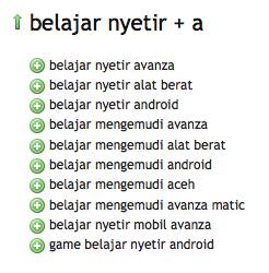 Usulan ide keyword untuk SEO dari ubersuggest